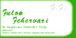 fulop fehervari business card