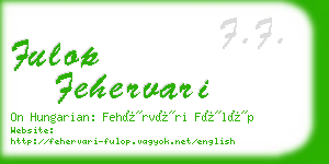 fulop fehervari business card